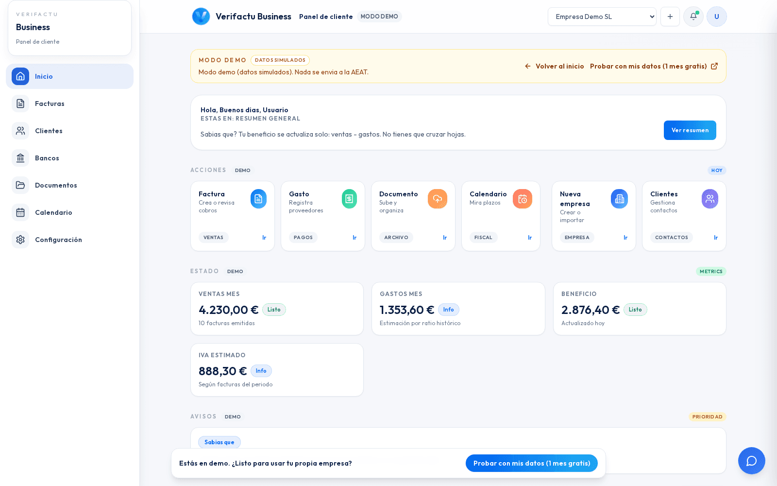 Control fiscal en una vista